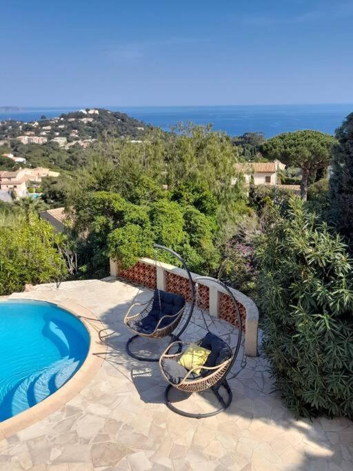 4-Star Private Villa With Heated Pool And Panoramic Sea View At Gulf De Saint Tropez Cavalaire-sur-Mer Eksteriør bilde