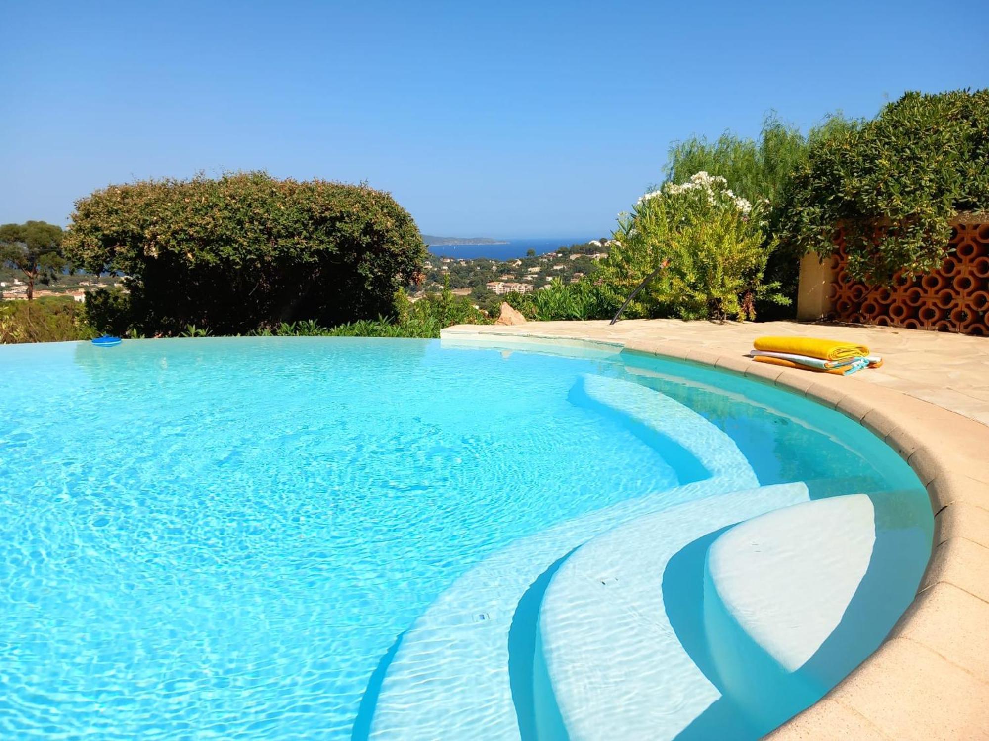 4-Star Private Villa With Heated Pool And Panoramic Sea View At Gulf De Saint Tropez Cavalaire-sur-Mer Eksteriør bilde