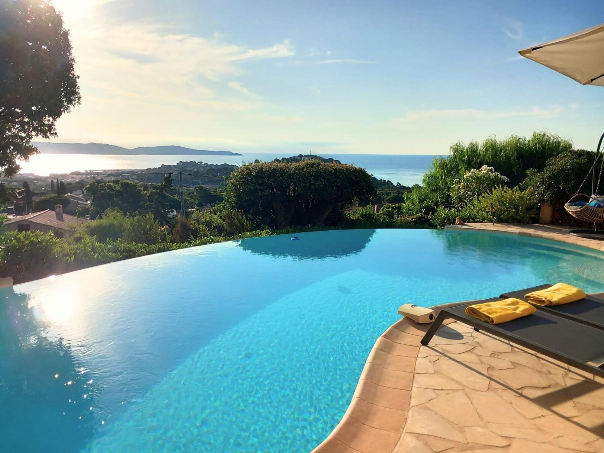4-Star Private Villa With Heated Pool And Panoramic Sea View At Gulf De Saint Tropez Cavalaire-sur-Mer Eksteriør bilde